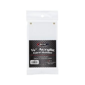 BCW 1/4" acrylic card holder in packaging, holds one standard card