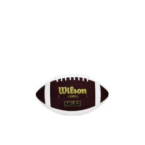 Wilson NCAA football with white stripes and brown leather