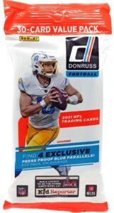 Donruss 2021 NFL trading card value pack featuring Justin Herbert on the front