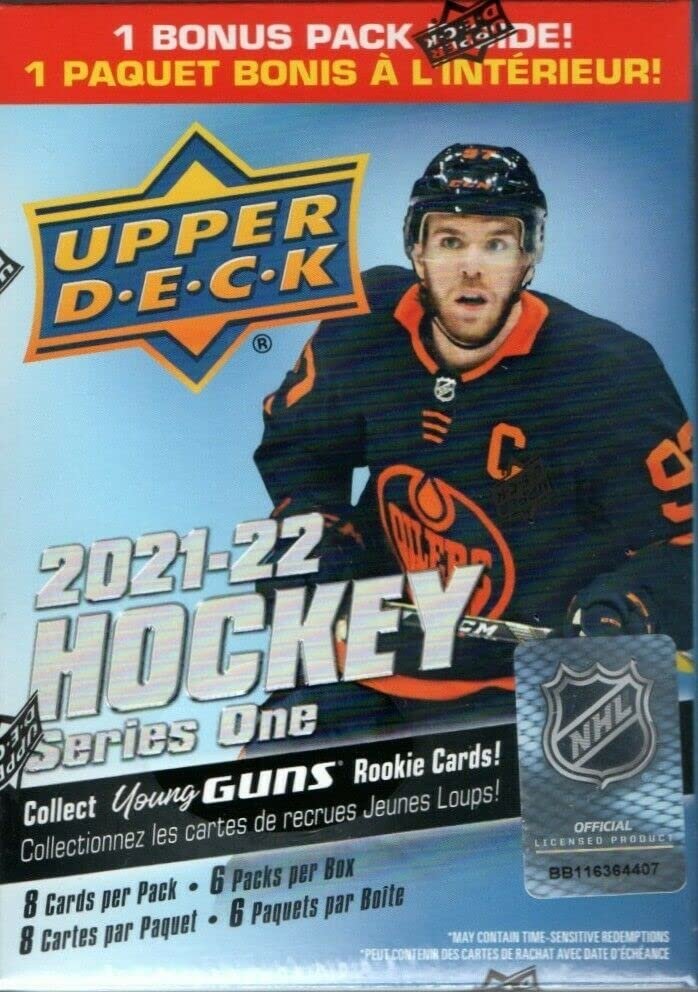 Upper Deck 2021-22 Hockey Series One box with a hockey player on it