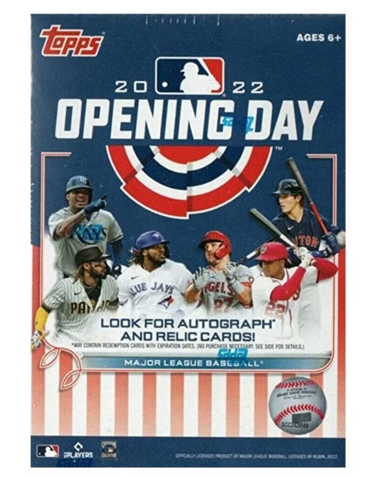 Topps 2022 Opening Day baseball card pack featuring MLB players and logo