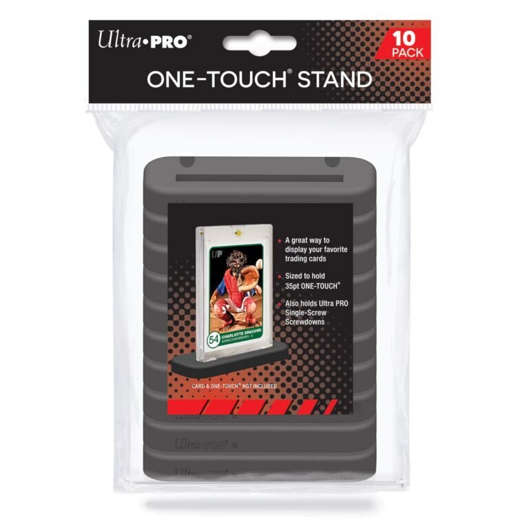 Ultra Pro One-Touch stand with a baseball card inside, 10-pack