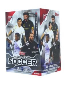 Topps Major League Soccer 2021 trading card box with soccer players