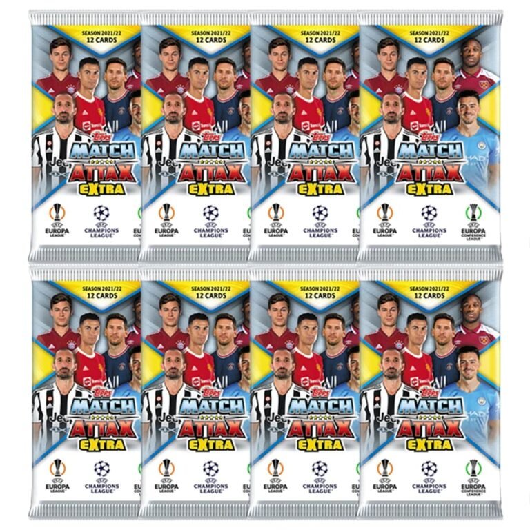 Eight packs of Topps Match Attax Extra football trading cards