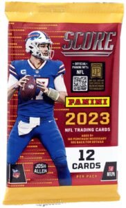 Panini Score 2023 NFL trading card pack featuring Josh Allen of the Bills