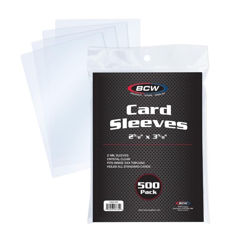 Pack of BCW card sleeves, crystal clear, 500 count, for standard cards