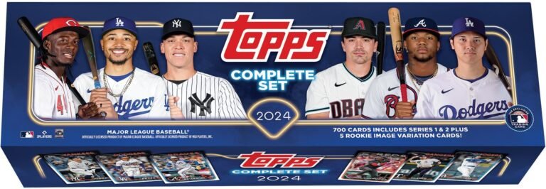 Topps 2024 Complete Set baseball card box with MLB players and cards