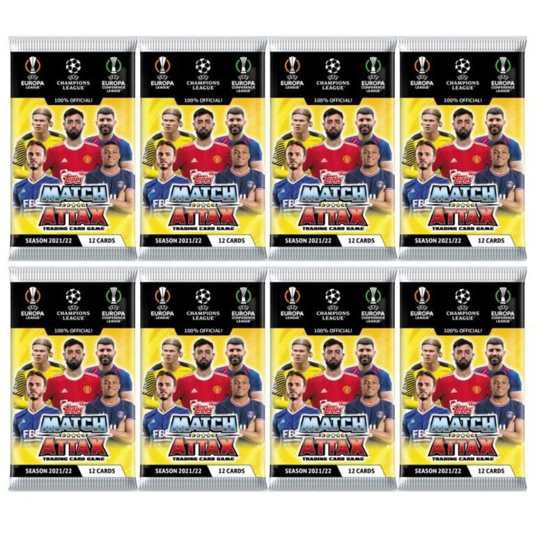 Eight packs of Topps Match Attax trading cards, season 2021/22