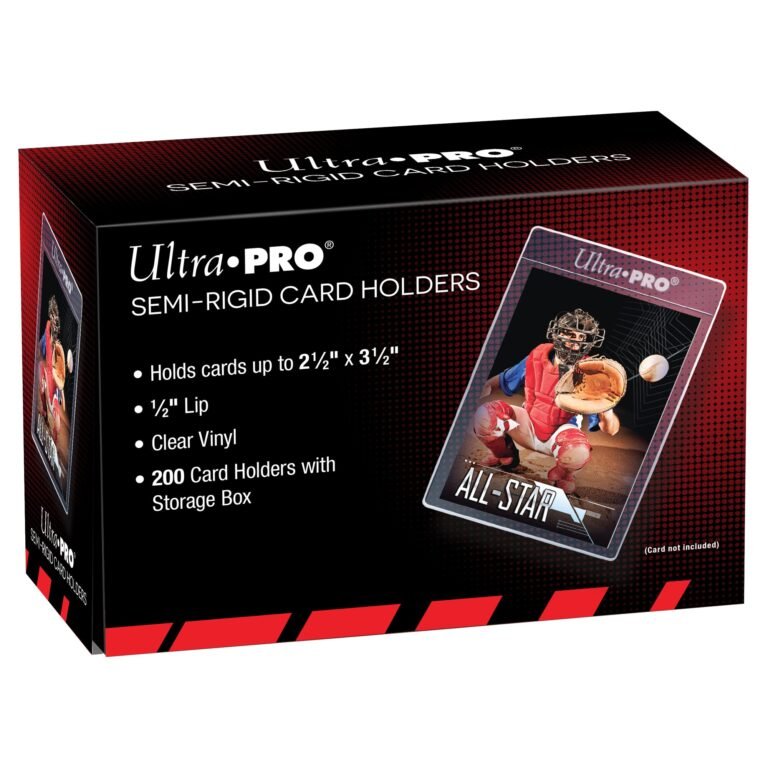 Ultra Pro semi-rigid card holder box with baseball card image on front
